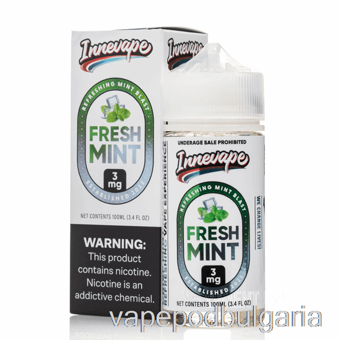 Vape 10000 Дръпки свежа мента - Innevape E-liquid - 100ml 0mg